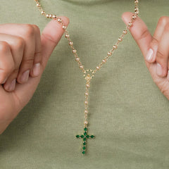 C Crucero con Circonias 1.8 Cms Verde