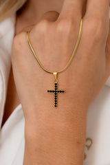 D Cruz Circonias Mediana Negra