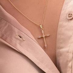 D Cruz  Tubular 9 circonias ROSADO