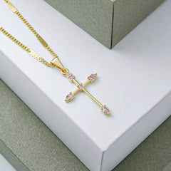 D Cruz  Tubular 9 circonias ROSADO