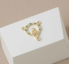 C Crucero con Circonias 1.8 Cms Verde