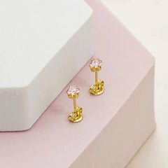 A Topo Circonia Corazón ROSA