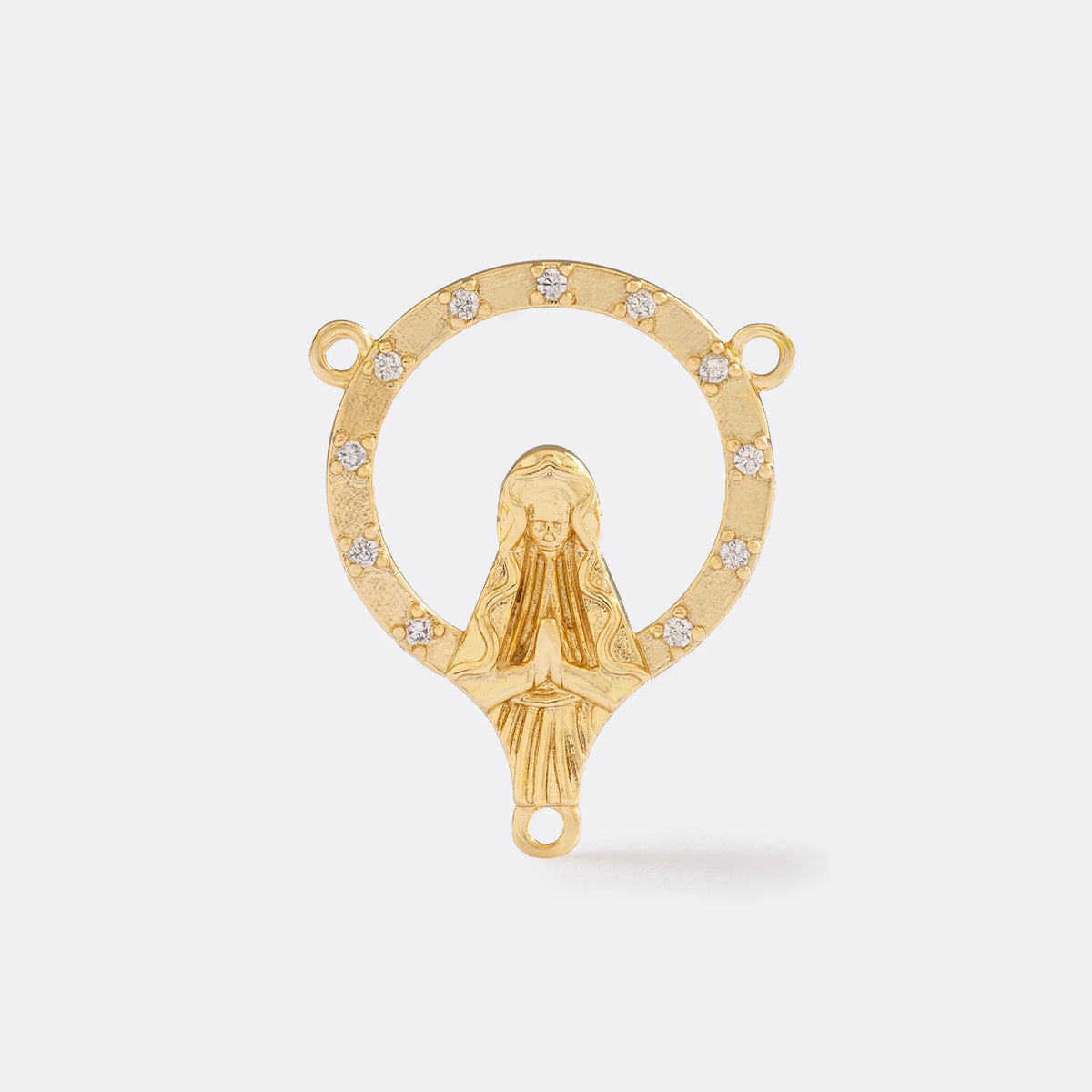 Crucero Virgen Con Circonias Cristal