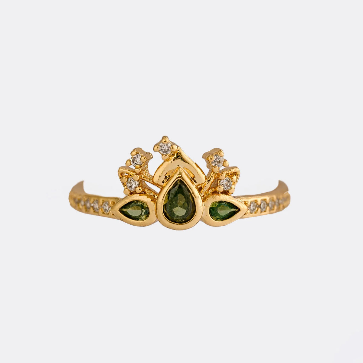 Anillo Green Bloom Ajustable + Empaque