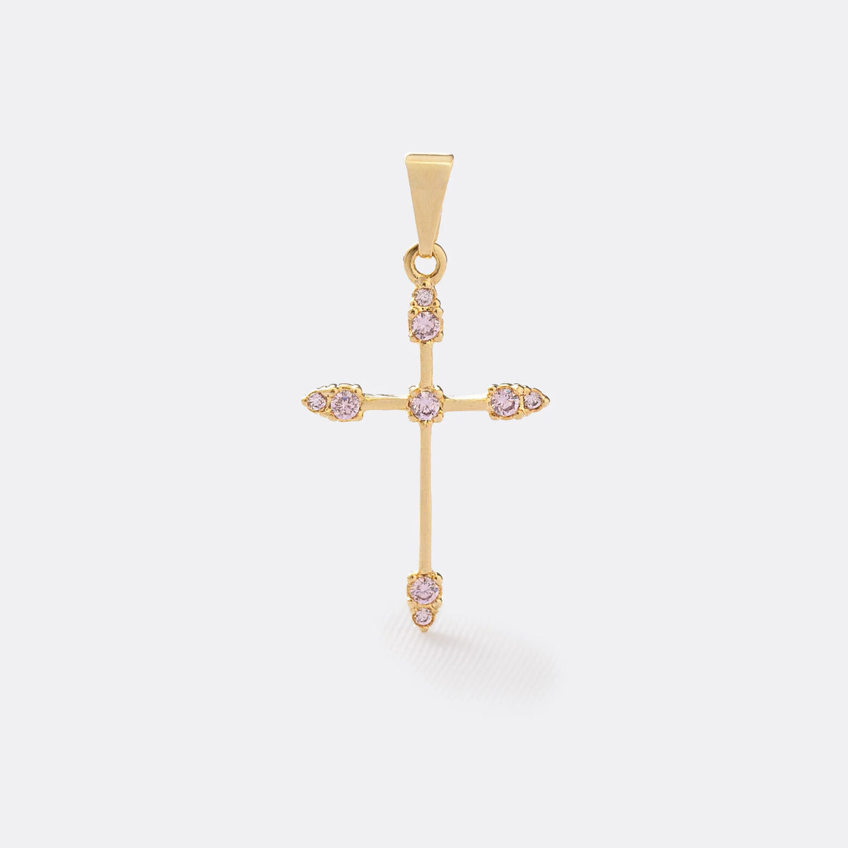 D Cruz  Tubular 9 circonias ROSADO